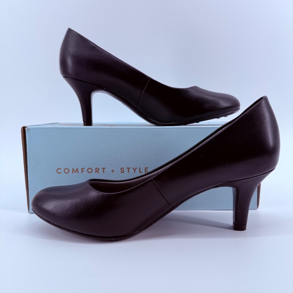 LifeStride Parigi Black Pumps Womens 7.5W Round Toe Soft System Heels